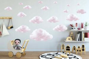 Milá dětská nálepka na zeď růžové mraky 60 x 120 cm