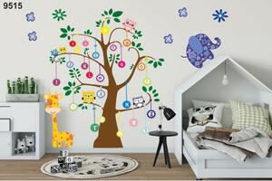 Úžasná nálepka na zeď pro děti abeceda na stromě 100 x 100 cm