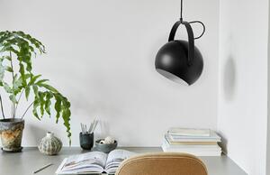 Černé matné kovové závěsné světlo Frandsen Ball Handle 25 cm
