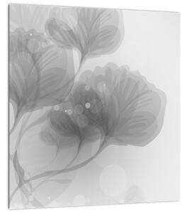 Obraz květin v šedých odstínech (30x30 cm)