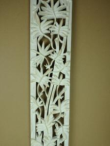 Závěsná dekorace BAMBOO bílá, 100x20 cm, exotické dřevo, ruční práce