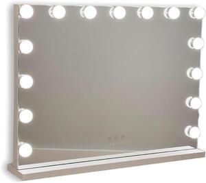 Zrcadlo do koupelny s osvětlením - 15 LED diod - 3 režimy - Nastavitelná intenzita - Ovládání dotykem - USB port