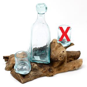 AWGifts Tavené sklo na dřevě - Whisky set - VÝPRODEJ - pouze jedna sklenička