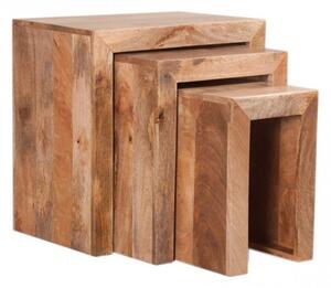 Sob nabytek | Odkládací stolky 3 ks Heno z mangového dřeva F0HINA-OS