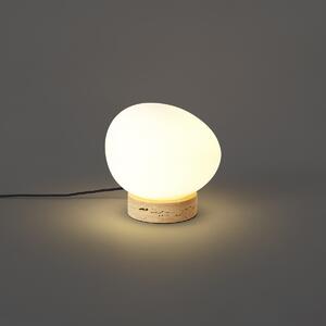 Japandi stolní lampa béžová s opálovým sklem - Sally 6