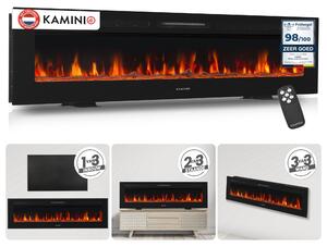 Elektrické topidlo 3 v 1, samostatně stojící - 1800 wattů - šířka 177,8 cm - tvrzené sklo - dekorativní krb