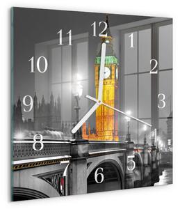 Skleněné hodiny Big Ben zskb-30x30-00083974
