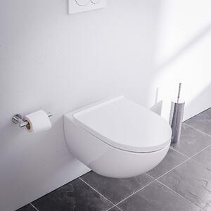 WC bez ráfku E-9030 v lesklé bílé barvě - včetně víka s tichým zavíráním