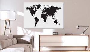 Obraz - World Map: Black & White Elegance