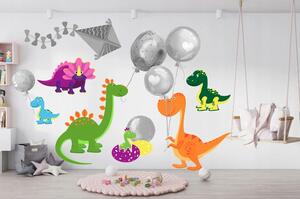Samolepka na zeď veselý barevný dinosauři 60 x 120 cm