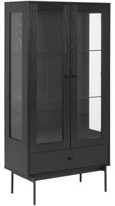 Scandi Černá dřevěná vitrína Toren 152 cm