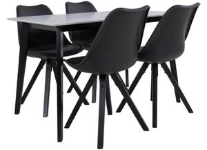 Nordic Living Bílý dřevěný jídelní stůl Vinay 120 x 70 cm s černou podnoží