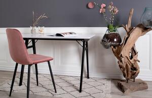 Nordic Living Bílý dřevěný pracovní stůl Vinay 120 x 60 cm s černou podnoží