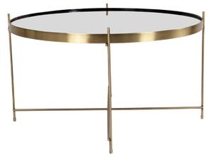 Nordic Living Zlatý kulatý skleněný konferenční stolek Emeli 70 cm