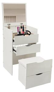 Toaletní stolek - Kosmetický stolek - Stolek na líčení - Stolek na make-up - Komoda s zrcadlem - Kompaktní design