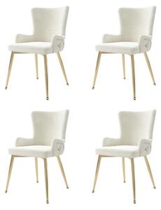 Jídelní židle - Sametové židle - Designové židle - Kovové nohy - Sada 4 kusů - Pohodlné
