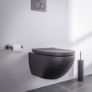 Závěsné WC E-9030 s pomalu padajícím prkénkem Soft-close, rimless - černá matná