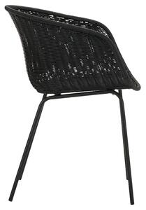 House Doctor Černá zahradní židle z umělého ratanu Hapur
