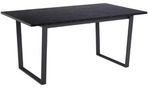 Scandi Černý dřevěný jídelní stůl Astor 160 x 90 cm imitace mramoru