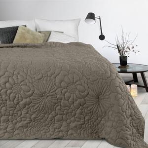 Béžový jednobarevný přehoz na postel s motivem květů Šířka: 220 cm | Délka: 240cm