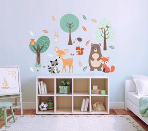 Nálepky na zeď do dětského pokoje lesní zvířátka