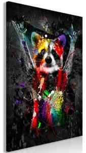 Obraz - Colourful Animals: Racoon (1 Part) Vertical