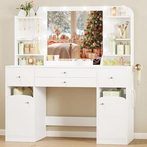 Moderní toaletní stolek s prostorným uspořádáním a elegantním designem do ložnice