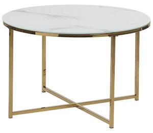 Konferenční stolek s mramorovým efektem zlatý QUINCY