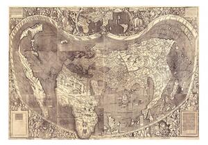 Tapeta mapa Ameriga Vespucciho + lepidlo ZDARMA Velikost (šířka x výška): 200x140 cm