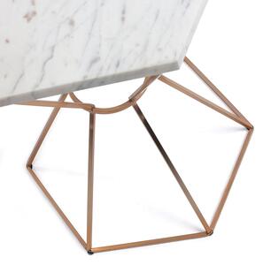 Bílý mramorový odkládací stolek Kave Home Linha 37 cm