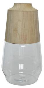 VÁZA, dřevo, sklo, 28,5 cm XXXL