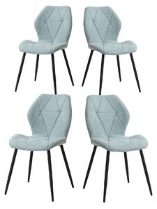 Sada čtyř jídelních židlí - Židle - Kuchyňská židle - Skandinávský minimalistický styl - Barva: mintová