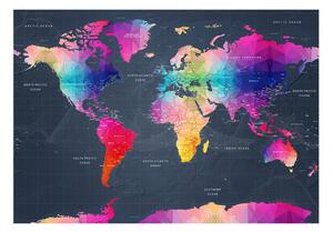Tapeta mapa světa barevná + lepidlo ZDARMA Velikost (šířka x výška): 300x210 cm