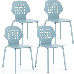Jídelní židle - Kuchyňská židle - Židle - Pohodlná židle - Modrá barva - Ergonomická opěrka zad - Robustní kovová konstrukce, nosnost 150 kg