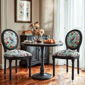 Sada jídelních židlí – francouzský vintage styl – ergonomické sedadlo – prodyšný lněný potah