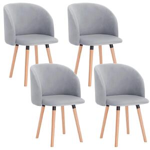 Jídelní židle - Sada 4 kusů - Židle - Dřevěné židle - Ergonomický design - Masivní dřevěná konstrukce - Šedá barva