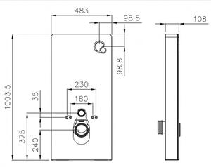 Balíček WC economy 8: BERNSTEIN SHOWER WC PRO+ 1102 kompletní systém a sanitární modul 805 v bílé barvě