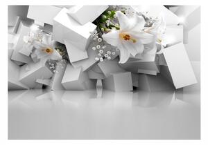3D tapeta lilie v konstrukci + lepidlo ZDARMA Velikost (šířka x výška): 150x105 cm