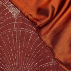 Sametový středový ubrus s lesklým potiskem v cihlové barvě Šířka: 35 cm | Délka: 140 cm