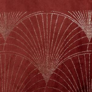 Sametový středový ubrus s lesklým potiskem v cihlové barvě Šířka: 35 cm | Délka: 140 cm