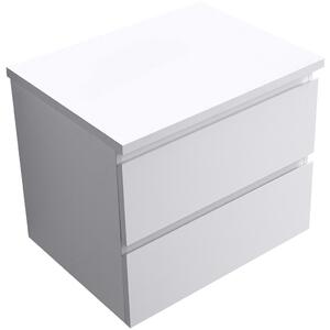 Koupelnová skříňka Carole + deska pod umyvadlo Navira Pro - 36 mm - bílá matná - 60x51,6x46 cm