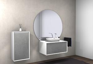 Toaletní stolek Fiona 900 bílý mat - přední strana ve vzhledu betonu nebo dubu