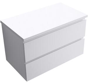 Koupelnová skříňka Carole + deska pod umyvadlo Navira Pro - 36 mm - bílá matná - 80x51,6x46 cm