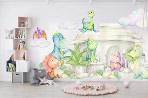 Nálepka pro děti kreslený svět dinosaurů 80 x 160 cm