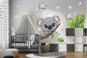 Nálepka na zeď pro děti roztomilá koala ve hvězdách 60 x 120 cm