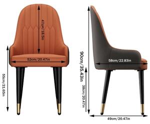 Jídelní židle - Židle s područkami - Designová židle - Kuchyňská židle - Potah z umělé kůže - Polstrování z pěny o tloušťce 9 cm
