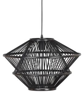 Hoorns Černé pletené bambusové závěsné světlo Hiba 46 cm