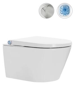 WC závěsné s integrovaným elektronickým bidetem Cronus Standard, Vortex Rimless 180° + SoftClose sedátko - bílá lesklá - 59,3x38,4 cm