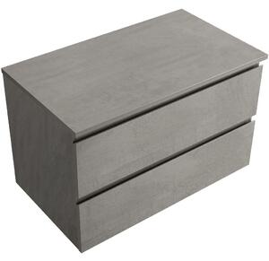 Koupelnová skříňka Carole + deska pod umyvadlo Navira Slim - 18 mm - betonově šedá - 80x49,8x46 cm