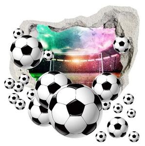 3D nálepka fotbalové míče s pozadím stadionu 75 x 75 cm